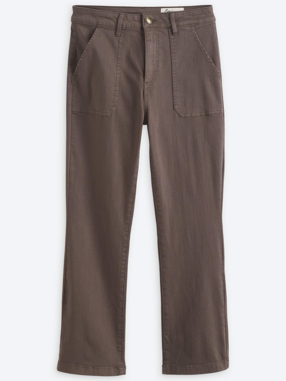 Women's Cropped Boot Leg Utility Pants in Mauve Brown